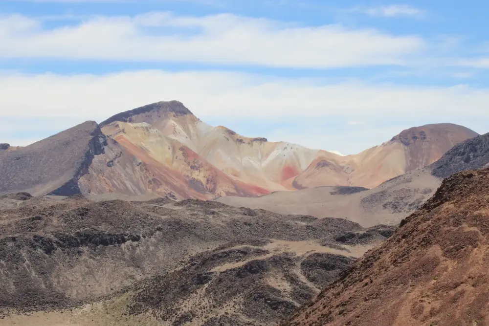 Panorámica de los cerros de colores y el valle de Suriplaza
